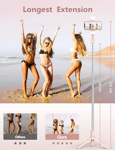 Selfie Stick Tripod for iPhone, Mobile Phone Tripod Stand with Lights — view 3