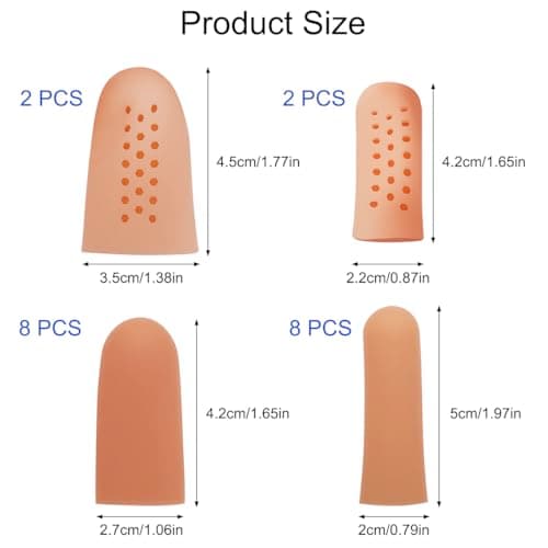 20 Pcs Gel Finger Cots, Silicone Finger Protectors Kit -10 Breathable Finger Sleeves Finger Bandages with Holes + 10 Sealed Finger Protectors,Fingers Covers for Hand Wounds Eczema, Arthritis, Cracking — view 2
