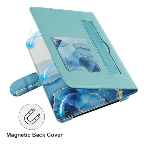 HoYiXi Universal Case for 6.8-7'' Kindle eReader Compatible with Paperwhite/Pocketbook and Tolino/Kobo Clara 2E/Kobo Clara HD,6.8" -7'' eReader Protective Cover with Built-in Card Slot,Dali blue — view 5