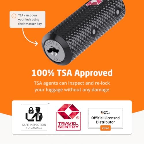 2-Pack TSA Approved Luggage Locks with Keys for Travel | Flexible, Ultra Secure Mini Key Padlocks Made from Zinc Alloy | Luggage Locks | TSA Locks | Black — view 3