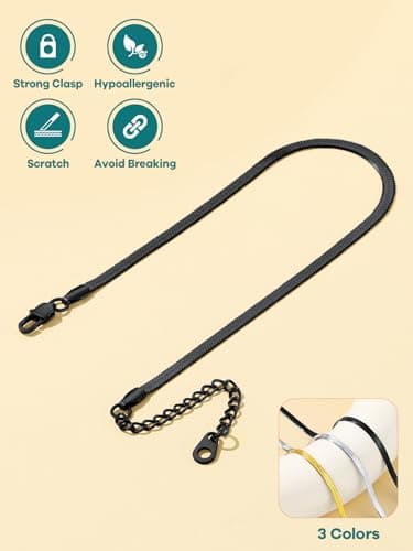 Supcare Stainless Steel Ankle Bracelets, 3MM Flat Snake Chain Anklet Summer Jewellery, Sexy Foot Chains for Party Holiday Travel — view 4