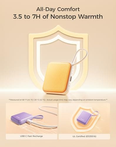 OCOOPA Hand Warmers Rechargeable, Smart Temp Control 7H*2 Long Safe Heat, Ultra Slim, Pocket-Size Design That Fits Gloves, Gifts for Women, Outdoor, Office, Commute (UT5 Nano) — view 5