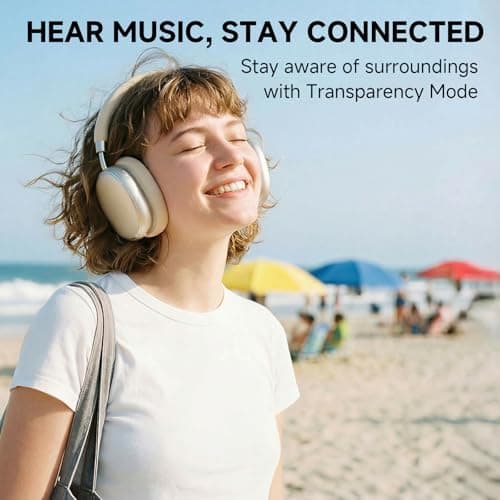 FOFUN NC95 Bluetooth Over Ear Headphones, Noise Cancelling with Smart Knob — view 3