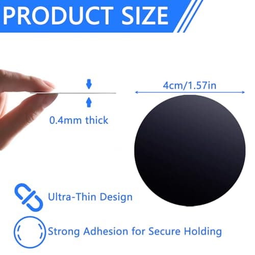 Hao Zhu Phone Magnet for Car, 4-Pack Ultra-Thin 4cm Round Metal Plates — view 2