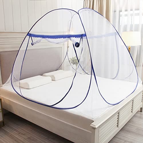 GLKEBY Pop Up Mosquito Net for Double Bed, 120 * 190 * 140cm Large Portable Tent Travel Double Door Zipper Bed Net, Easy Installation,Fine mesh,for Bedroom Outdoor Camping,No Hooks Easy operation — view 5