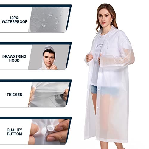 Newbyinn Reusable Raincoats 2 Pack EVA Rain Ponchos — view 3