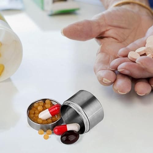 Stainless Steel Pill Case, Stainless Steel Medication case, Waterproof Pill Storage Box Travel, Tea Canister for Loose Tea, Travel Pill Organizer for Home, Traveling, Vocation, Outdoor — view 5