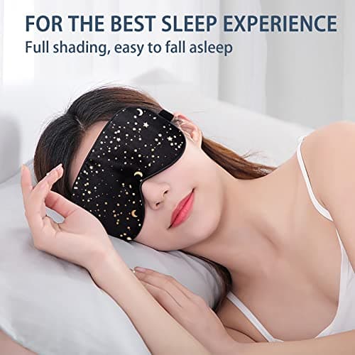 townssilk 100% Silk Sleep mask with Adjustable Strap,Comfortable and Super Soft Eye mask Ultimate Sleeping aid,blindford Golden Moon — view 3