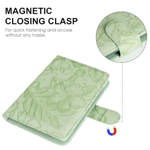 HoYiXi Universal Case for 6-inch Kindle eReader Compatible with Kobo/Voyaga/Pocketbook/Tolino E-book reader,6'' eReader Protective Cover with Built-in Card Slot,Green leaves — view 4