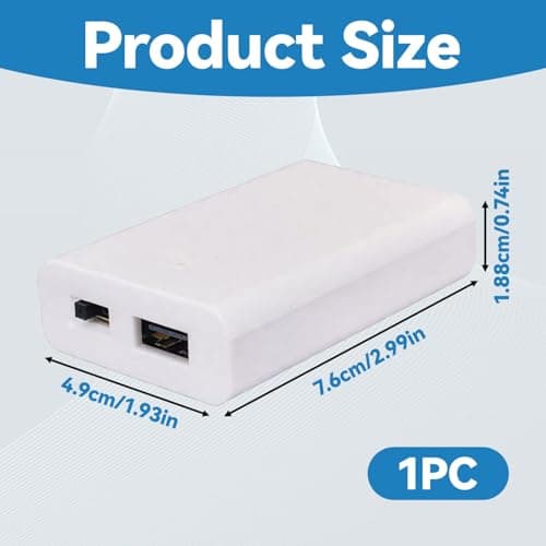 1 Pcs Battery Case Box with USB Port, 3 X AA Battery Power Bank, Battery Holder Case with On/Off Switch Cover for 4.5V LED Strip Lights, Fairy String Lights and Christmas Decorations (White) — view 2