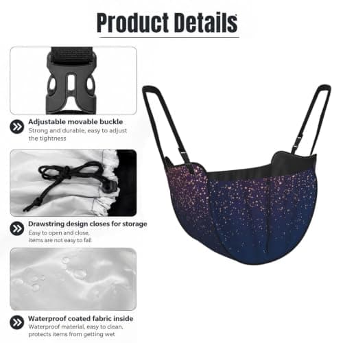 Alliya Navy Blue Sky And Stars Car Seat Organizer Miscellaneous Sorting Bag Seat Backrest Bag — view 4