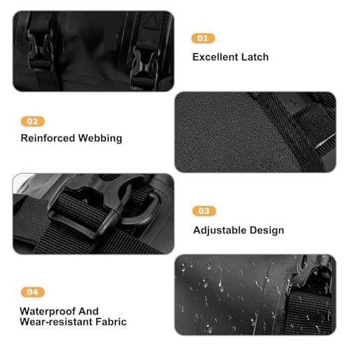 Motorcycle Crash Bar Bags 5-8L Non-Slip Waterproof PVC Motorcycle Side Bag with Strap Shock Absorption Motorbike Accessories for Storage, Crash Bar Bags — view 4