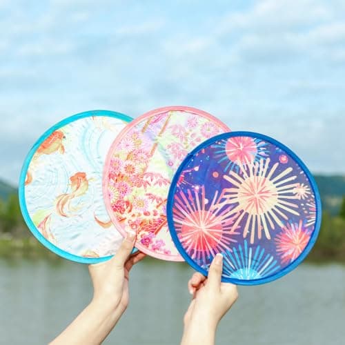 Striegro 8-Pack Folding Hand Fan, Collapsible Hand Fan DIY Paintable Compact Fans for Outdoor & Daily Carry (8 Colors). — view 6