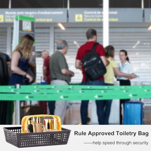 PLULON TSA Approved Toiletry Bag, 6 Pack Clear Toiletry Makeup Bag Cosmetic Bags Waterproof Quart Size Travel Bag for Women Men Carry on Airport Airline Bag - Mixed Color — view 4