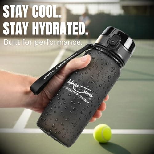 Adrian James Nutrition – Sports Water Bottle 650ml – Leak-Proof, BPA-Free Tritan, One-Touch Flip Lid with Safety Lock & Carry Strap – Gym, Fitness, Work & Travel — view 3