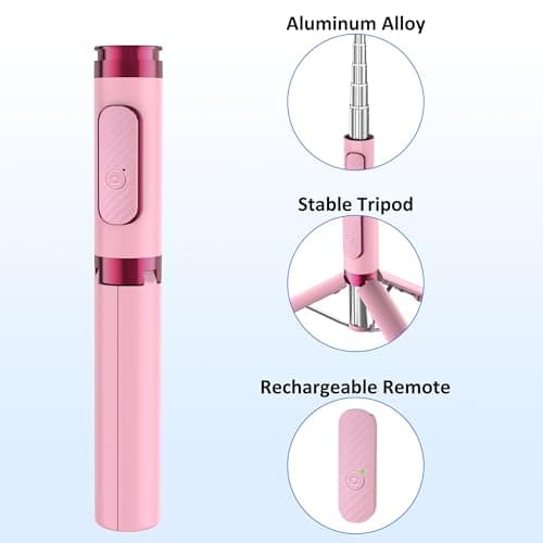 COLOR LIZARD CellphoneTripod with Remote, Aluminum Alloy Selfie Stick Tripod, Best Foldable Mini Extendable Tripod Stand 270° Rotation Compatible with iPhone/Android Travel Essentials (Red Max) — view 6