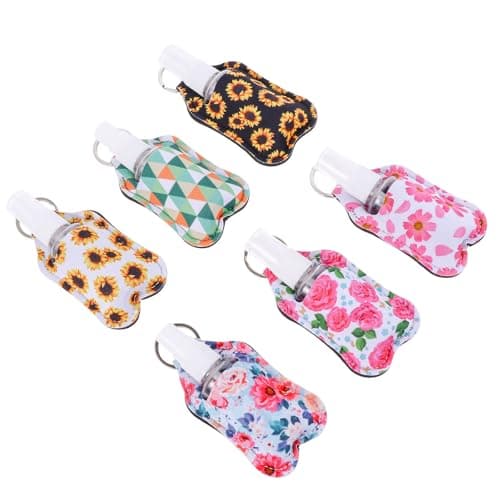 6 Sets Empty Travel Bottles with Keychain Neoprene Covers