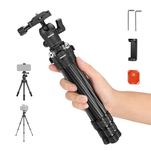 NEEWER TP09 Carbon Fiber Mini Tripod Compatible with iPhone Camera Webcam