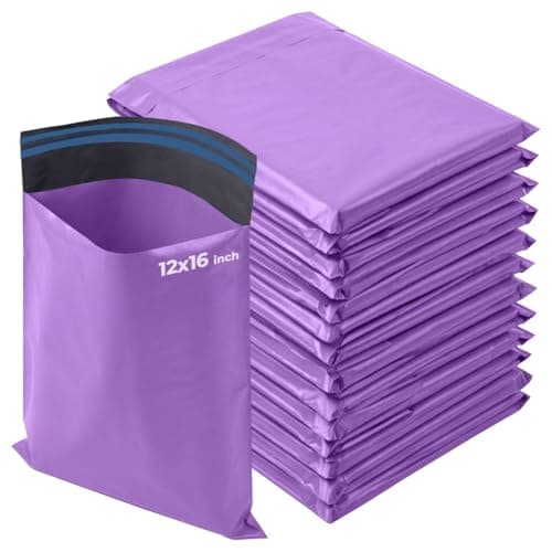 iSOUL Poly Mailer Bags 12x16 Self-Seal, Shipping Envelopes Strong, Waterproof, Tamper-Proof Polythene Packaging for Clothes, Bedding & Parcel Bag Shipping Post Bag Envelopes 50 Pack Purple