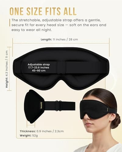 MagnetRX® Magnetic Sleeping Mask – Effective Magnetic Sleep Masks for Men & Women with 11 Neodymium Magnets – 100% Blackout Sleep Mask for Deep Relaxation & Travel — view 6