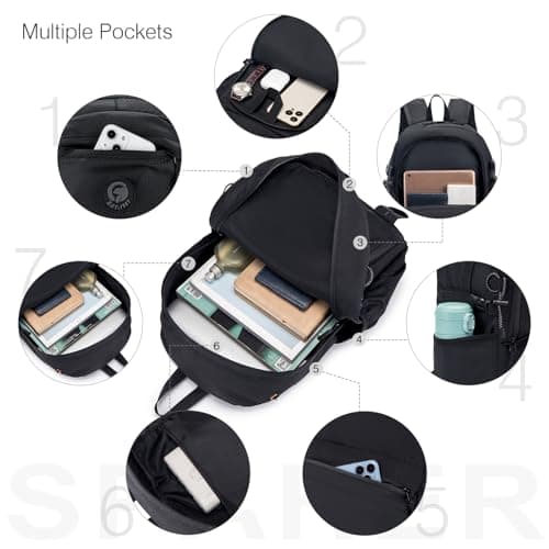 SPAHER for Ryanair Cabin Bags 40x30x20 Underseat Foldable Travel Cabin Backpack Carry on Hand Luggage Waterproof Small Hiking School Camping Backpack 25L for Men Women, Black — view 3