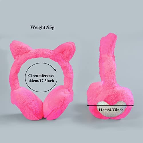 SEDEX Ear Muffs Kids Winter Girls Earmuffs Cute Cat Fluffy Ear Warmer Children Plush Thermal Furry Ear Covers Windproof Soft Headband Outdoor Sport Faux Fur Earflap Ski Cycling Running Headwear — view 4