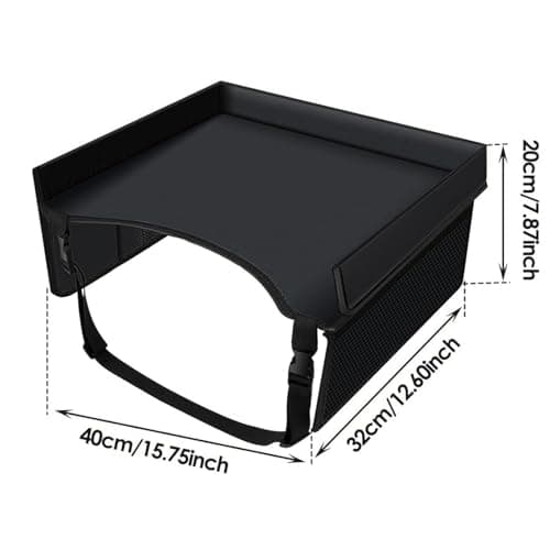 Car Seat Travel Tray Foldable Lap Adjustable Straps Pockets — view 5