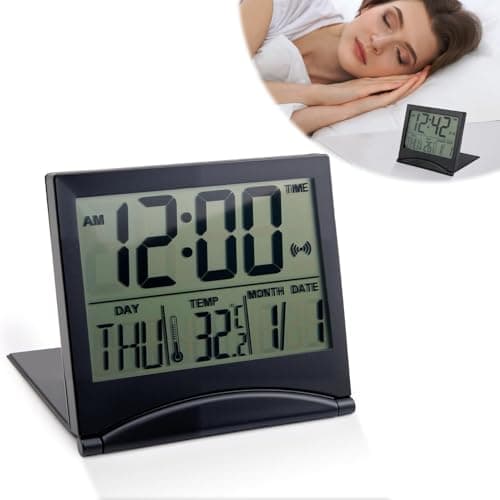 Digital Travel Alarm Clock with LCD Display Foldable Creative Compact Clock