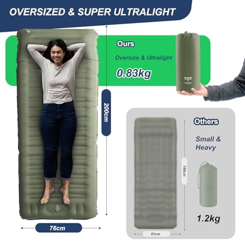Origem 14cm Self Inflating Camping Mat Sleeping Pad with Built-in Foot pump — view 3