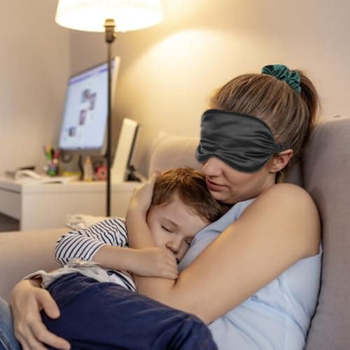 Silk 3pcs Eye Mask Set Sleep with Hair Rope and Storage Bag — view 5