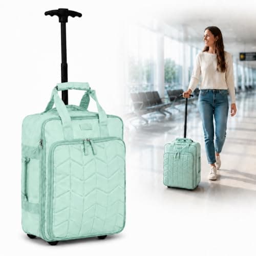 Bordlite EasyJet Underseat Cabin Bag 45x36x20cm – Wheeled Travel Holdall with Trolley Handle – Lightweight Polyester Soft Shell Carry On Luggage – Fits EasyJet Free Bag Allowance - Mint — view 4