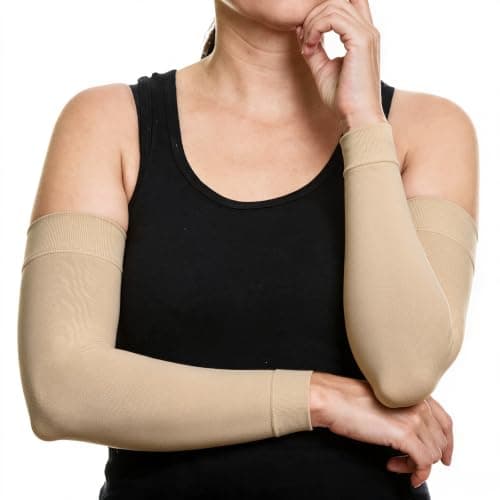Ailaka Compression Sleeve Arm for Men & Women, 15-20 mmHg Graduated Support for Everyday Swelling, Muscle Fatigue & Active Recovery (BG, M)