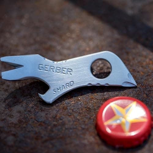 Gerber Gear Shard 7-in-1 Keychain Bottle Opener Multitool with Screwdriver, Gifts for Men - Silver — view 4