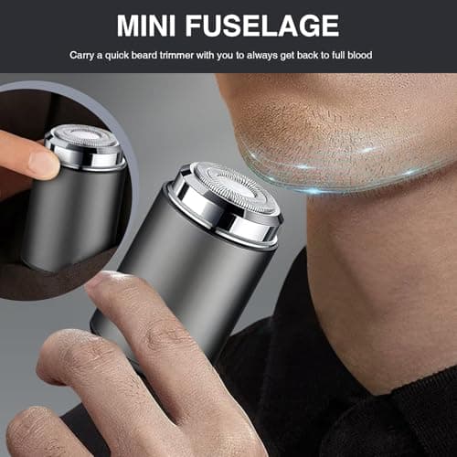 Ninnyi Travel Mini Shaver Set, Portable Electric Shaverf for Men, USB Rechargeable Waterproof(Black) — view 5