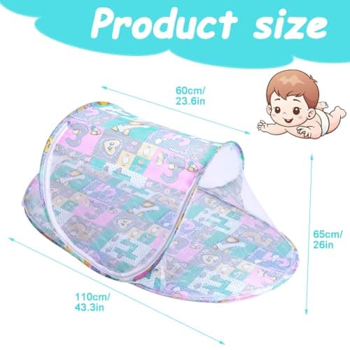 HATFRYF Foldable Baby Mosquito Net, Breathable Baby Bed Mosquito Nets, Storable for Home, Portable for Travel — view 2