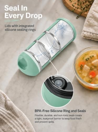 Lille Home Stainless Steel Lunch Box, Stackable 3-Tier, 1380ml — view 6