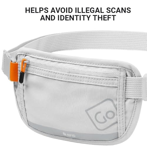 Go Travel RFID Money Belt - Hidden Under-Clothes Waist Wallet, Grey — view 6