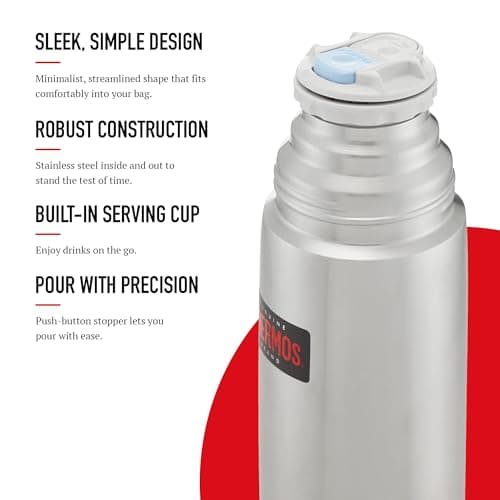 Thermos Light & Compact Stainless Steel Flask (350ml) 14h Hot | 24h Cold — view 4