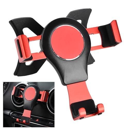 Culinavog Car Phone Holder, Gravity Phone Holder, Upgrade Design Aluminum Alloy Rotation, Air Vent Car Phone Mount Cradle for 360° Rotation, Compatible with Audi A3 (Red)