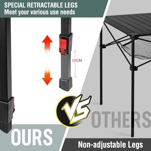 VILLEY Folding Camping Table, Lightweight Aluminium Portable Table (Medium) — view 6