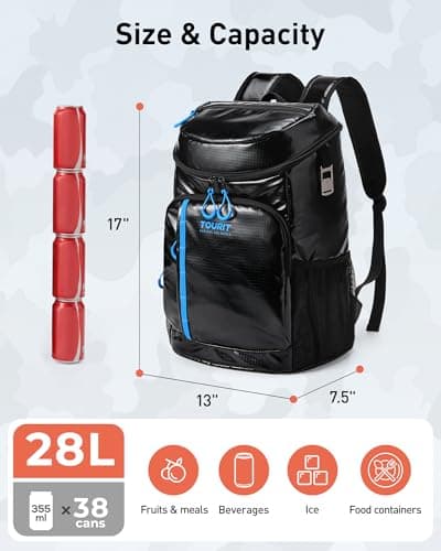TOURIT Cooler Backpack 30 Cans, Insulated Leak-Proof Bag for Camping, Beach — view 2