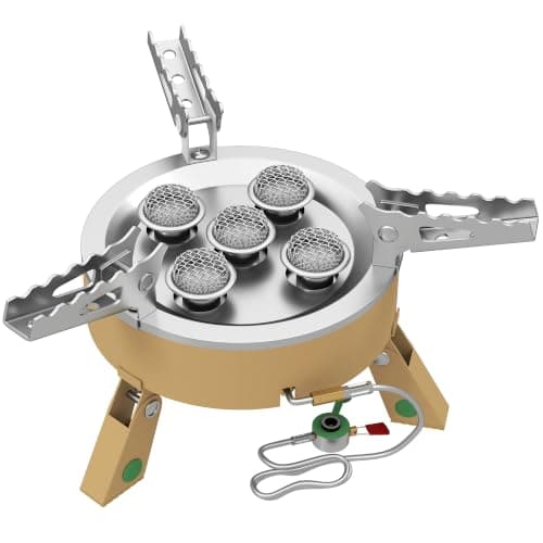 Outsunny 7000W Camping Stove High Power Gas Stove Foldable Carry Bag Khaki