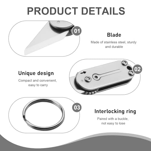 Multi Mini Pocket Box Opener, Small Pocket Multi Tool, Folding Utility Multitool, Titanium Box Tool, EDC Gadgets Outdoor Camping, DIY, Gift for Men — view 3