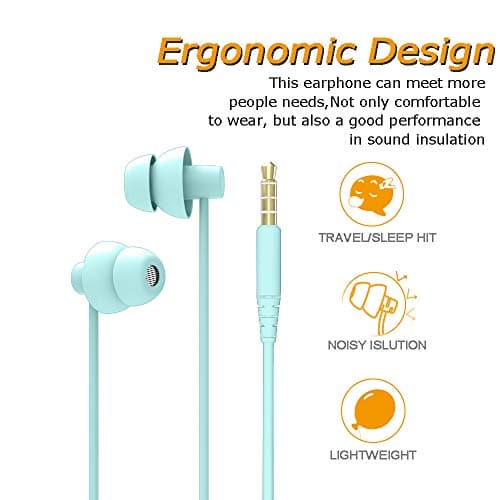 Ururtm Sleep Soundproof Earbuds Headphones, Noise Isolating Soft Earbuds for Sleeping, Nighttime, Insomnia, Side Sleeper, Snoring, Travel, Meditation & Relaxation (Light Green) — view 3