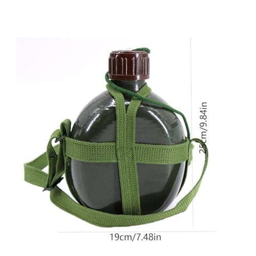 Military Canteen Water Bottle, 1L or 3L Aluminum Water Flask with Shoulder Strap, Leak Proof Food Grade Coating, Outdoor Camping Hiking Gear (3L) — view 2