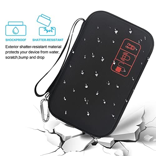 Elonbo Hard Travel Cords Organizer Universal Small Electronic Accessories Carrying Bag for Chargers MacBook Adapter Magic Mouse Apple Pencil Flash Disk Tech Portable Storage Bag, Black — view 6
