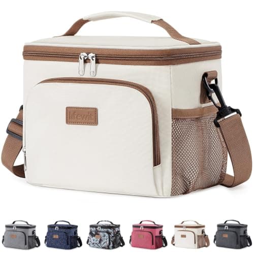 Lifewit 9L Insulated Lunch Bag for Men, Small Cool Bag for Lunch Box, Cream