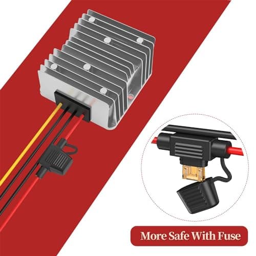 24V To 12V DC Power Converter, 20A 240W Buck Voltage Dropper With Fuse — view 3