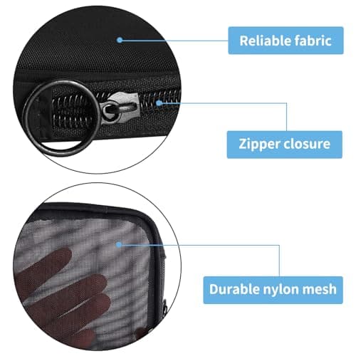2 Pcs Small Make Up Bag,Mini Mesh Makeup Bag Organizing Pouch Nylon Small Purse Portable Electronics Accessories Multi-Functional Cosmetic Case Storage Makeup Bags Offices Travel Kit — view 2