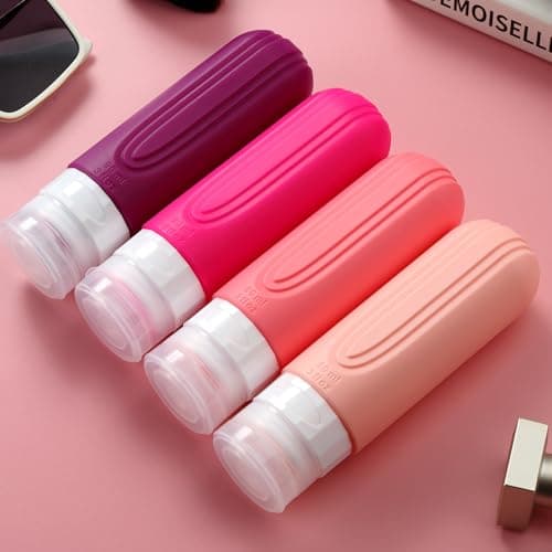Mrsdry Travel Bottle for Toiletries, Leak Proof Silicone Travel Size 90ml Bottles Refillable Containers for Liquid Shampoo, BPA Free and TSA Approved Travel Accessories with Clear Bag (4 Pack) — view 6